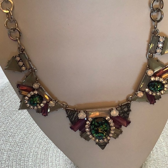 Park Lane Demi Statement Necklace Fiery Green “Opal” Amethyst, Mother of Pearl - Picture 7 of 15
